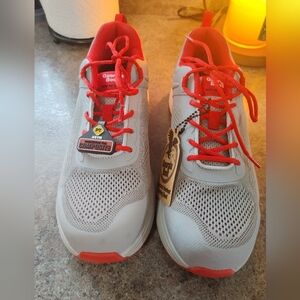 Men's Gray and Red George Shoes With Composit Toe, Size 9.5